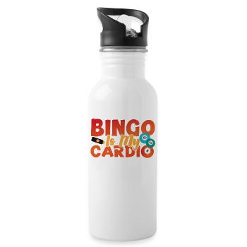 Bingo Player Bingo Is My Cardio - Water bottle with straw - white - Right