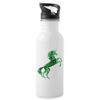 Einhorn Camouflage Symbol T-Shirt Magisches Einhorn - Trinkflasche mit integriertem Trinkhalm - Weiß - Rechts