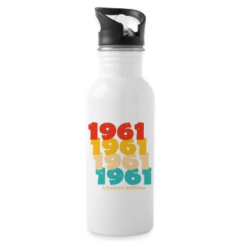 1961 : Edition Limitée - 63e anniversaire - Gourde avec paille intégrée - blanc - Droite