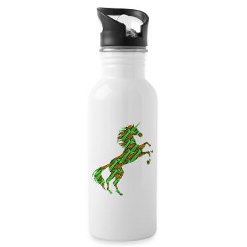 Corn Cobs Unicorn T-Shirt Corncob Maize Magical - Water bottle with straw - white - Right