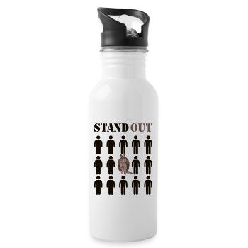 Stand Out Pink Fairy Cingulata Chlamyphoridae - Water bottle with straw - white - Right