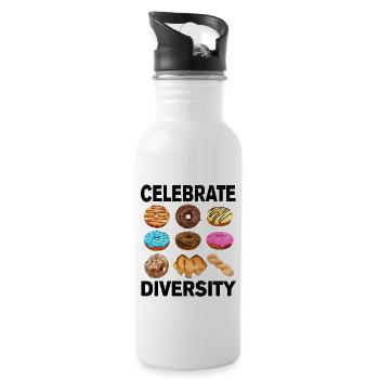 Feiern Sie Diversity Donuts Donut Lover Donut - Trinkflasche mit integriertem Trinkhalm - Weiß - Rechts
