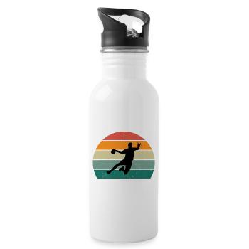 Papa Handball Comme Un Papa Normal Mais Plus Cool - Gourde avec paille intégrée - blanc - Droite