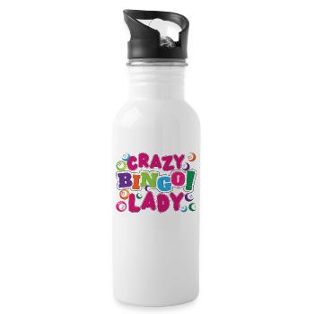 Joueur de bingo Crazy Bingo Lady - Gourde avec paille intégrée - blanc - Droite