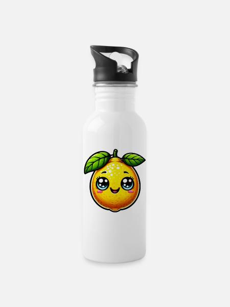Citron Citrons - Gourde avec paille intégrée - blanc