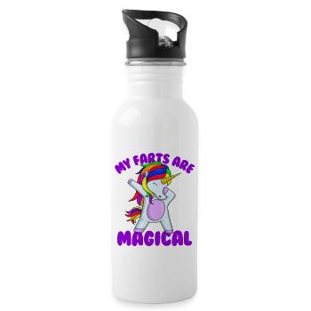 Meine Fürze sind ein magisches, peinliches Einhorn - Trinkflasche mit integriertem Trinkhalm - Weiß - Rechts