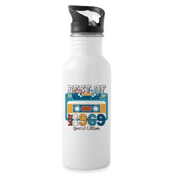 55. Geburtstag Mann Legende Mai Jahrgang 1969 - Trinkflasche mit integriertem Trinkhalm - Weiß - Rechts