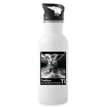 AI am Thallium (bk) Mode periodictable style - Trinkflasche mit integriertem Trinkhalm - Weiß - Rechts