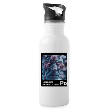 AI am Polonium (bk) Modezeitschrift nerdy - Trinkflasche mit integriertem Trinkhalm - Weiß - Rechts
