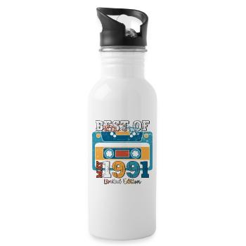 May 1991 Vintage 1991 Birthday 1991 Legend 91 - Water bottle with straw - white - Right