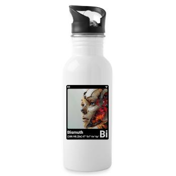 AI am Bismuth (bk) mode, périodique, nerdstyle nerd - Gourde avec paille intégrée - blanc - Droite