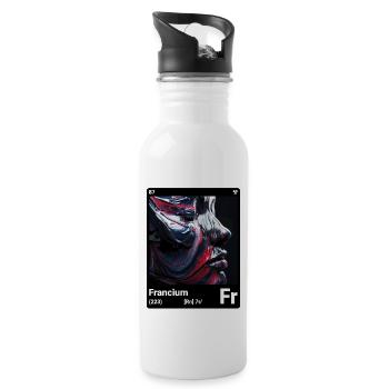 AI am Francium (bk) fashion periodictable style - Water bottle with straw - white - Right