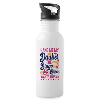 Bingo Player Queen Hand Me My - Trinkflasche mit integriertem Trinkhalm - Weiß - Rechts