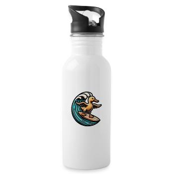 Surfing Duck - Trinkflasche mit integriertem Trinkhalm - Weiß - Rechts