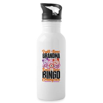 Bingo Player Grandma Full-Time - Water bottle with straw - white - Right