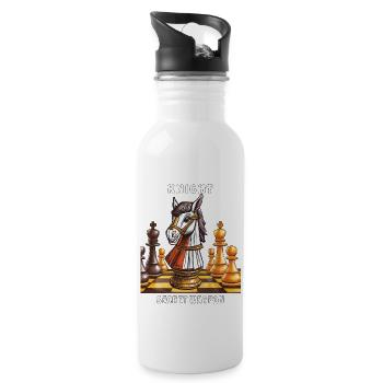 CHESS KNIGHT SECRET WEAPON - Water bottle with straw - white - Right
