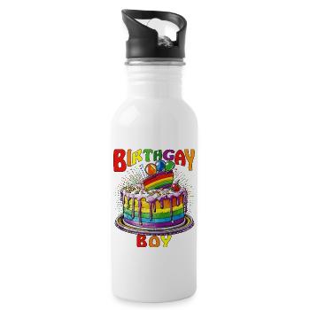 GÂTEAU NAISSANCEGARÇON GAY - Gourde avec paille intégrée - blanc - Droite