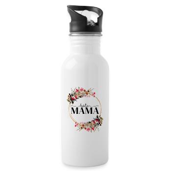 Beste Mama - Trinkflasche mit integriertem Trinkhalm - Weiß - Rechts