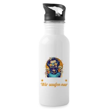 the ugly man marries bachelor party - Water bottle with straw - white - Right