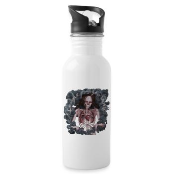 Skelette - Trinkflasche mit integriertem Trinkhalm - Weiß - Rechts