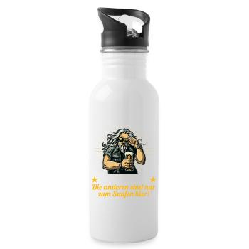 the ugly one marries bachelor party bachelor party - Water bottle with straw - white - Right