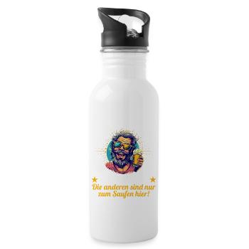 the ugly one marries bachelor party bachelor party - Water bottle with straw - white - Right