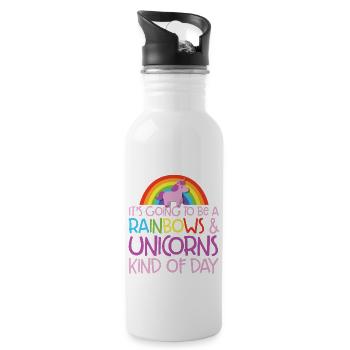It's Going To Be A Rainbows And Unicorns Kind Cool - Water bottle with straw - white - Right