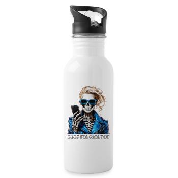 SKELETT FRAU BABY I'LL CALL YOU - Trinkflasche mit integriertem Trinkhalm - Weiß - Rechts
