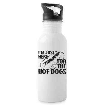 Hot Dog Adulte Je suis juste là pour - Gourde avec paille intégrée - blanc - Droite