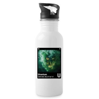 AI am Uranium (bk) mode périodique nerd - Gourde avec paille intégrée - blanc - Droite