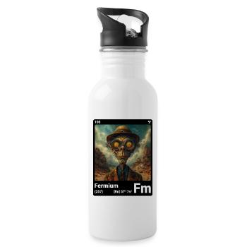 AI am Fermium (bk) fashion periodictable nerdy - Trinkflasche mit integriertem Trinkhalm - Weiß - Rechts