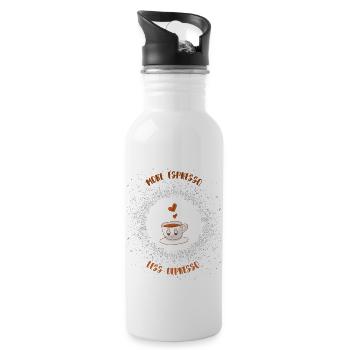 Espresso, Coffee, Kaffee, Latte, Geschenkidee, Fun - Trinkflasche mit integriertem Trinkhalm - Weiß - Rechts