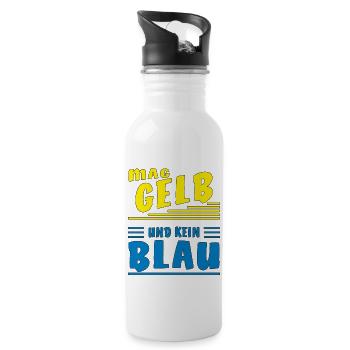 LIKES YELLOW AND NOT BLUE - Water bottle with straw - white - Right