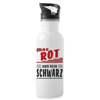 LIKES RED AND NO BLACK - Water bottle with straw - white - Right