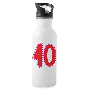 40 - Water bottle with straw - white - Right