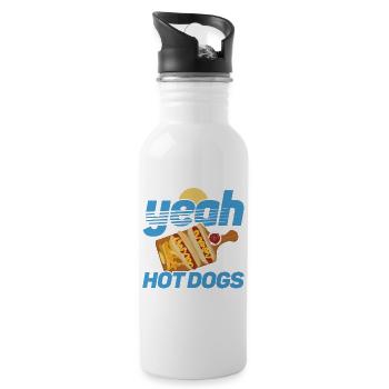 Hot Dog Adult Yeah! Hot Dogs - Trinkflasche mit integriertem Trinkhalm - Weiß - Rechts