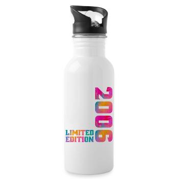 Born in 2006 Birthday Gift 18 Years Old Vintage 18 - Water bottle with straw - white - Right
