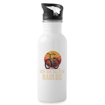 Ich Bin Selten Radlos Fahrrad Radfahren - Trinkflasche mit integriertem Trinkhalm - Weiß - Rechts