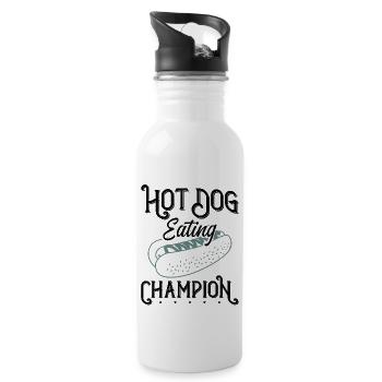 Hot Dog Adult Hot Dog Eating - Trinkflasche mit integriertem Trinkhalm - Weiß - Rechts