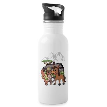 Chat Sauvage Ouest Nature Enfant Enfants Cavalier Âne - Gourde avec paille intégrée - blanc - Droite