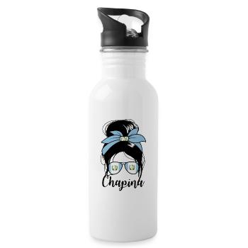 Chapina Guatemala Girl Messy Bun Damen Guatemala - Trinkflasche mit integriertem Trinkhalm - Weiß - Rechts