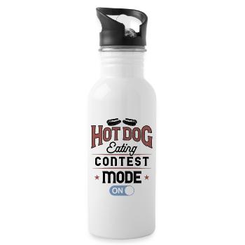 Hot-dog Adulte Manger des hot-dogs - Gourde avec paille intégrée - blanc - Droite