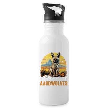 Erdwölfe Erdwolf - Trinkflasche mit integriertem Trinkhalm - Weiß - Rechts
