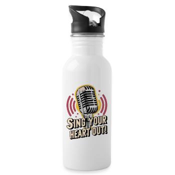 SINGEN SIE SICH DIE SEELE AUS DEM LEIB - Trinkflasche mit integriertem Trinkhalm - Weiß - Rechts