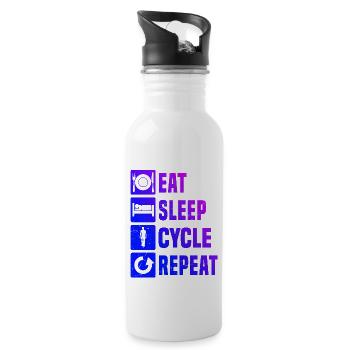 Radeln Mtb Bike Radfahrer Herren Velo - Trinkflasche mit integriertem Trinkhalm - Weiß - Rechts