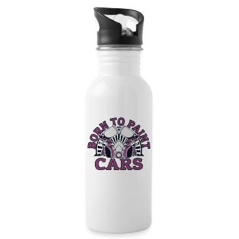 Born To Paint Cars Automotive Vehicle Car Spray - Water bottle with straw - white - Right