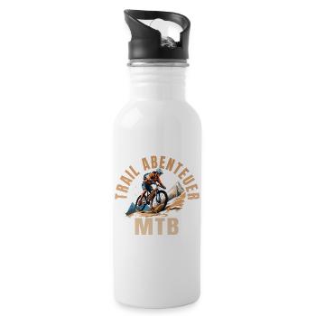 Trail Abenteuer - Trinkflasche mit integriertem Trinkhalm - Weiß - Rechts