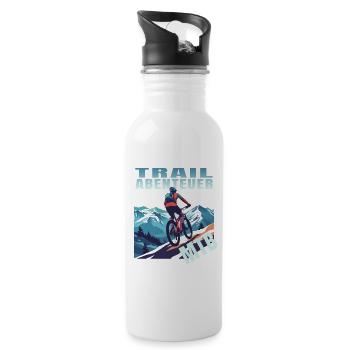 Trail Abenteuer - Trinkflasche mit integriertem Trinkhalm - Weiß - Rechts