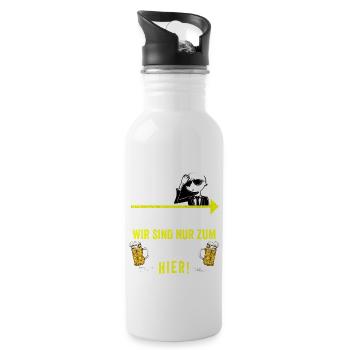JGA Herren T-Shirt für Junggesellenabschied - Trinkflasche mit integriertem Trinkhalm - Weiß - Rechts