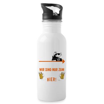Junggesellenabschied Männer T-Shirt Polterabend - Trinkflasche mit integriertem Trinkhalm - Weiß - Rechts
